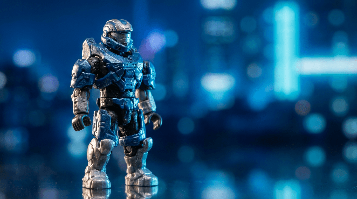 Black geometric line art wolf head logo for Wolfe Den Collectibles on white background.